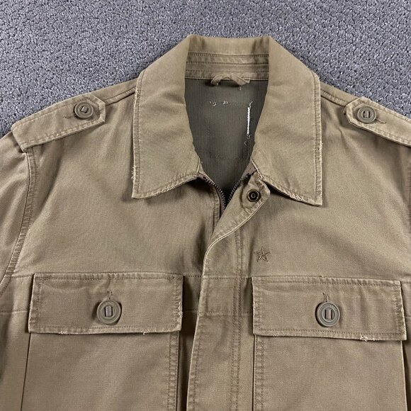 Vintage Old Navy Military Field Jacket Coat Men's Large Khaki Button Up - Picture 4 of 16